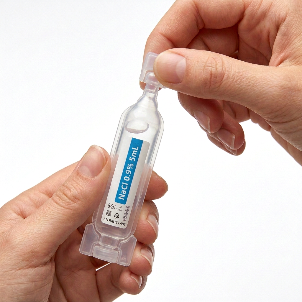 Dispense the saline